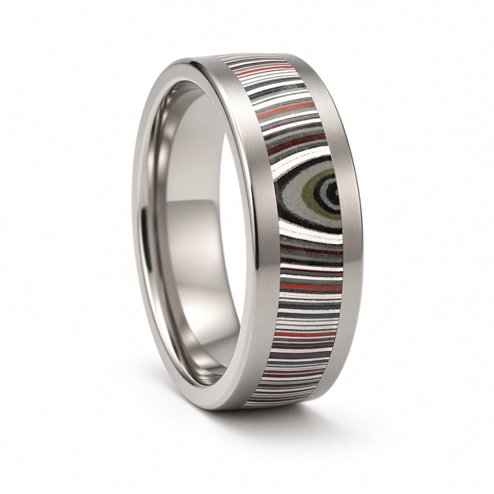 Titanium Fordite Ring | Custom Handmade in the USA