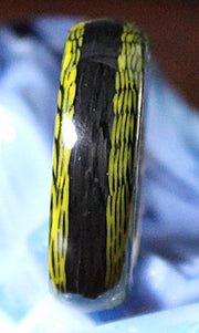 Yellow and Black Carbon Fiber Ring with Titanium Core | Handmade in the USA