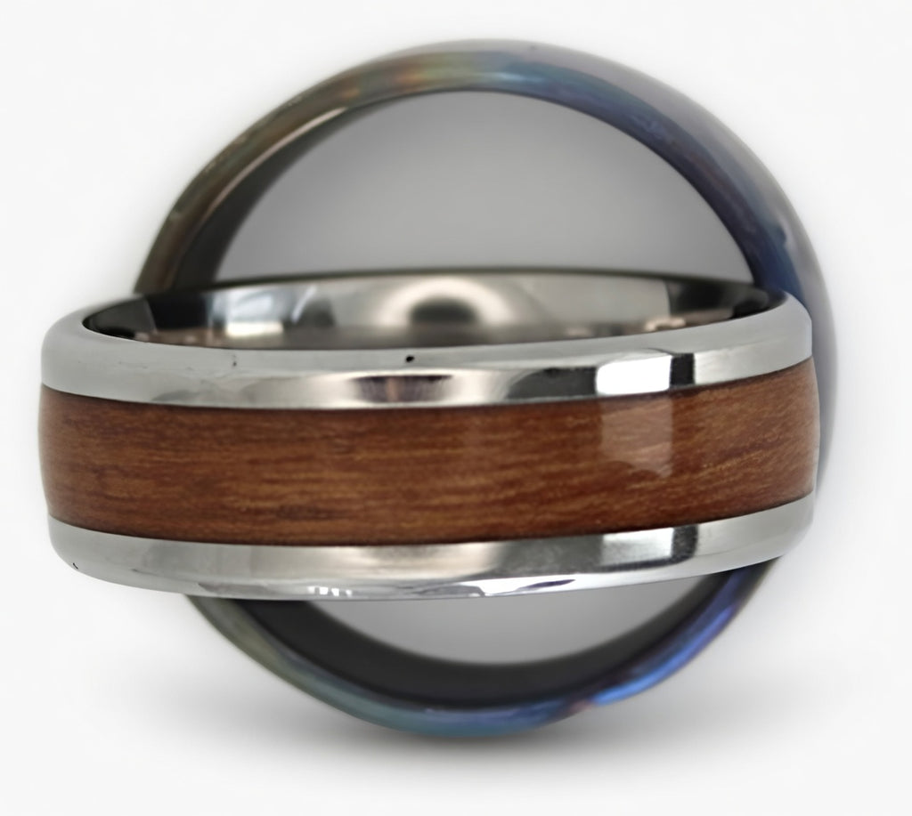 Walnut inlay on Stainless steel