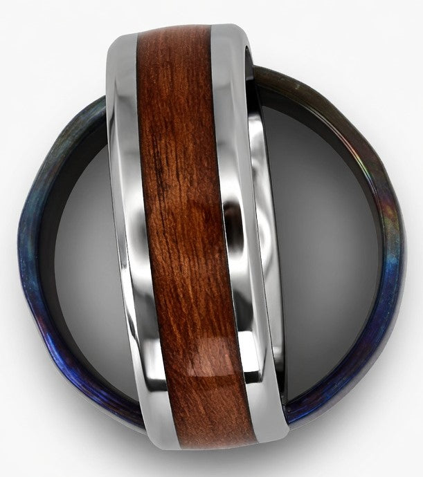 Walnut inlay on Stainless steel